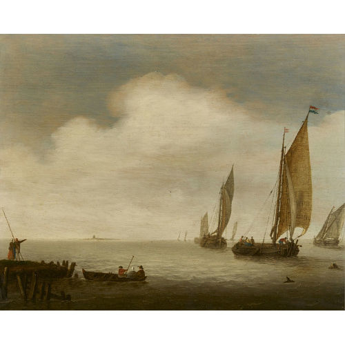 SIMON JACOBSZ DE VLIEGER : Segelschiffe auf ruhiger See (DOBIASCHOFSKY AUKTIONEN AG)