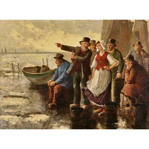 CONSTANTIN STOITZNER : Fischer am Strand (DOBIASCHOFSKY AUKTIONEN AG)