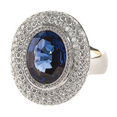 SAPHIR-DIAMANT-RING : (DOBIASCHOFSKY AUKTIONEN AG)