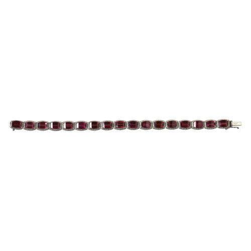 RHODOLITH-DIAMANT-BRACELET : (DOBIASCHOFSKY AUKTIONEN AG)
