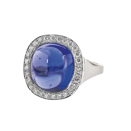 TANSANIT-DIAMANT-RING : (DOBIASCHOFSKY AUKTIONEN AG)