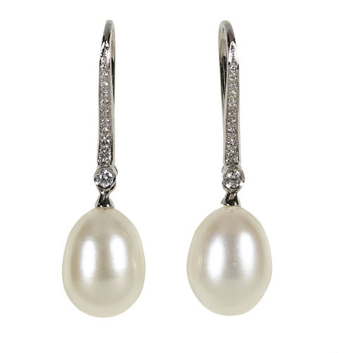 PERLEN-DIAMANT-OHRH�NGER : (DOBIASCHOFSKY AUKTIONEN AG)