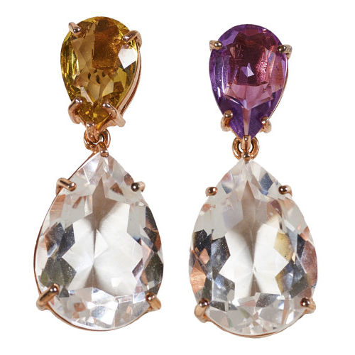 QUARZ-AMETHYST-CITRIN-OHRH�NGER : (DOBIASCHOFSKY AUKTIONEN AG)