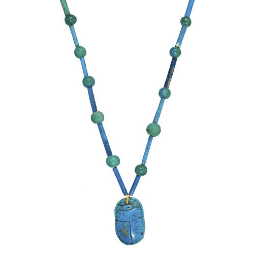 SCARAB�US-ANH�NGER MIT KETTE : �gypten, Sp�tzeit, 664-332 v. Chr (DOBIASCHOFSKY AUKTIONEN AG)