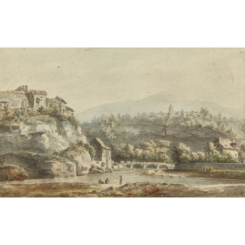 ALEXIS NICOLAS D. �. P�RIGNON : Fribourg mit Blick auf die Pont du Milieu (DOBIASCHOFSKY AUKTIONEN AG)