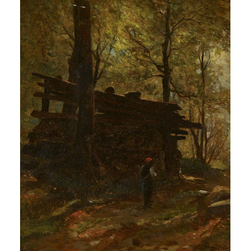 GUSTAVE EUG�NE CASTAN : Waldweg mit B�uerin (DOBIASCHOFSKY AUKTIONEN AG)