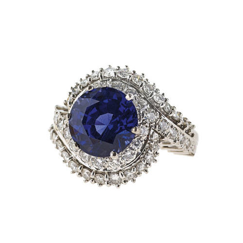 SAPHIR-BRILLANT-RING : (DOBIASCHOFSKY AUKTIONEN AG)