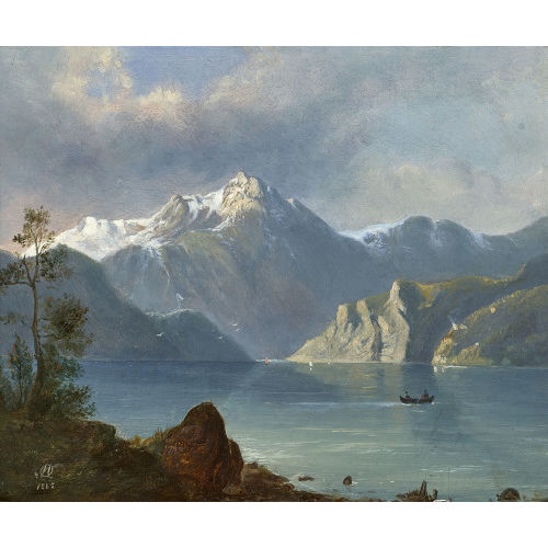 OTTO MEYER : Seeufer im Gebirge (DOBIASCHOFSKY AUKTIONEN AG)