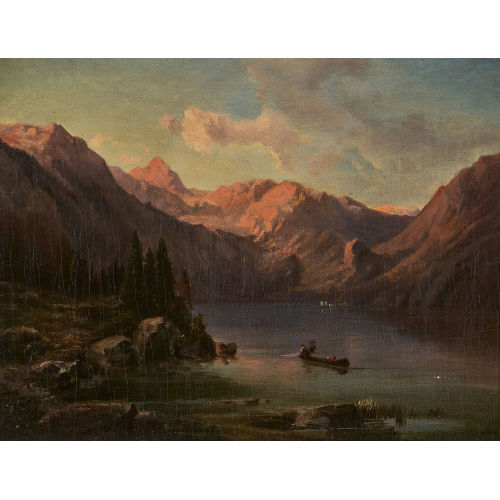 19. JH. SCHWEIZ : Fischer auf einem Bergsee (DOBIASCHOFSKY AUKTIONEN AG)