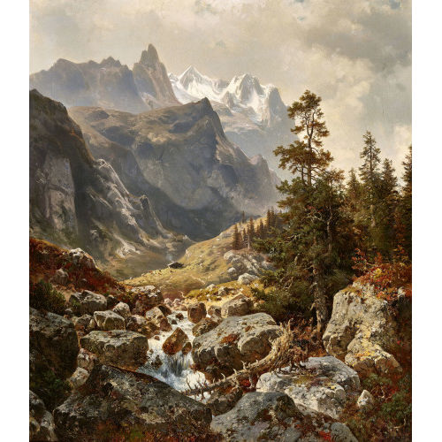 LUDWIG SCKELL : Well- und Wetterhorn von der Rosenlaui aus (DOBIASCHOFSKY AUKTIONEN AG)