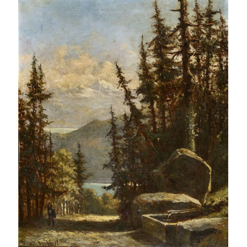 HERMAN JACOB VAN DER VOORT IN DE BETOUW : Waldweg im Berner Oberland (DOBIASCHOFSKY AUKTIONEN AG)