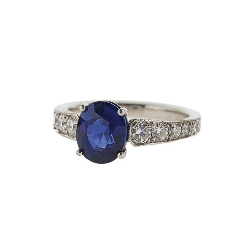 SAPHIR-BRILLANT-RING : (DOBIASCHOFSKY AUKTIONEN AG)
