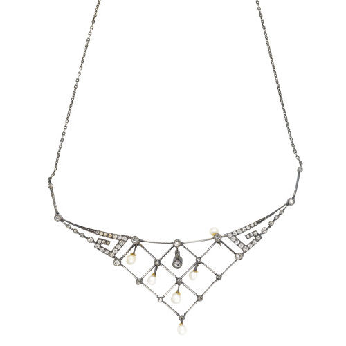 PERLEN-DIAMANT-COLLIER : Art d�co (DOBIASCHOFSKY AUKTIONEN AG)