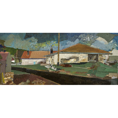 ERNST) COGHUF (EIGTL. STOCKER : Landschaft mit H�usern (DOBIASCHOFSKY AUKTIONEN AG)