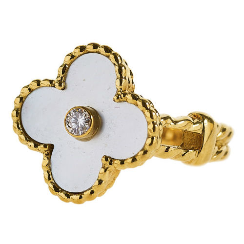 PERLMUTT-BRILLANT-RING : Alhambra, Van Cleef & Arpels, Paris (DOBIASCHOFSKY AUKTIONEN AG)