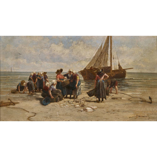 BERNARDUS JOHANNES BLOMMERS : Fischerfrauen am Strand (DOBIASCHOFSKY AUKTIONEN AG)