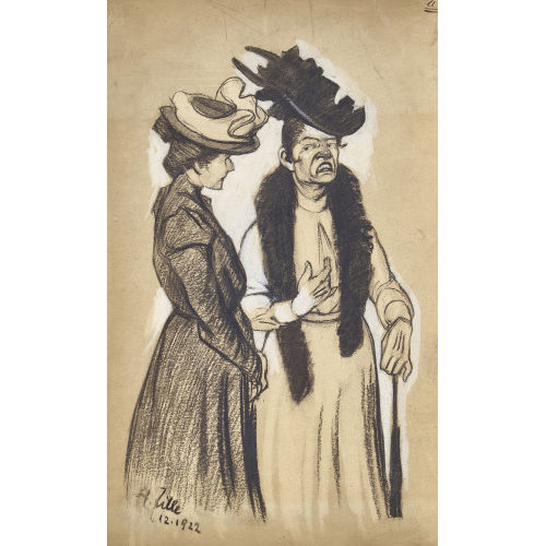 HEINRICH ZILLE : Zwei Damen (DOBIASCHOFSKY AUKTIONEN AG)