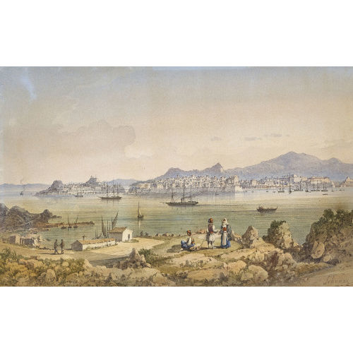 JOSEPH SCHRANZ : Blick von der Insel Vido auf Korfu (DOBIASCHOFSKY AUKTIONEN AG)