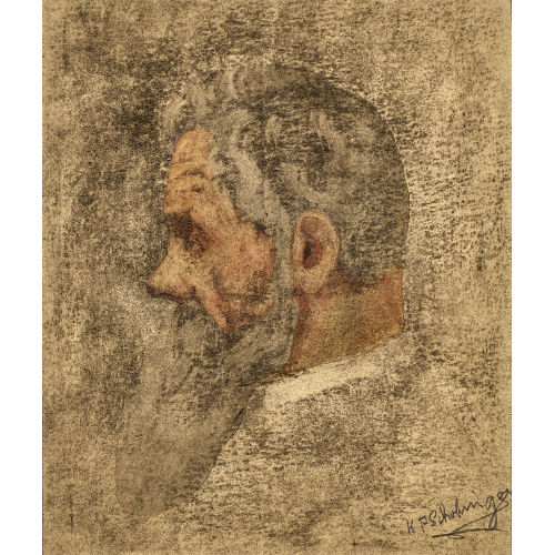 KARL FRIEDRICH SCHOBINGER : Kopfbildnis von Ferdinand Hodler im Profil (DOBIASCHOFSKY AUKTIONEN AG)