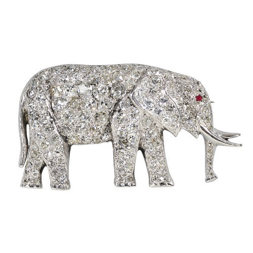 DIAMANT-BROSCHE : (DOBIASCHOFSKY AUKTIONEN AG)