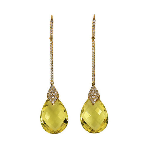 LEMONQUARZ-DIAMANT-OHRH�NGER : (DOBIASCHOFSKY AUKTIONEN AG)