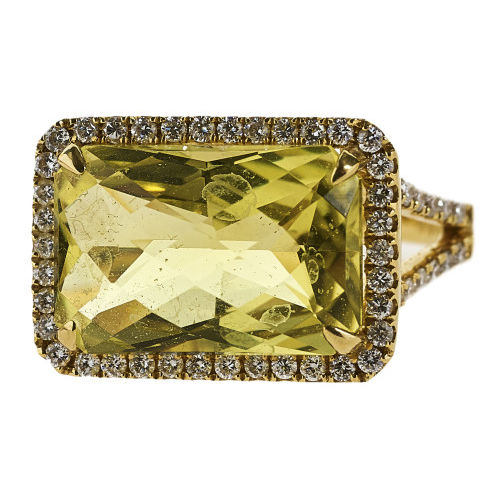 LEMONQUARZ-DIAMANT-RING : (DOBIASCHOFSKY AUKTIONEN AG)