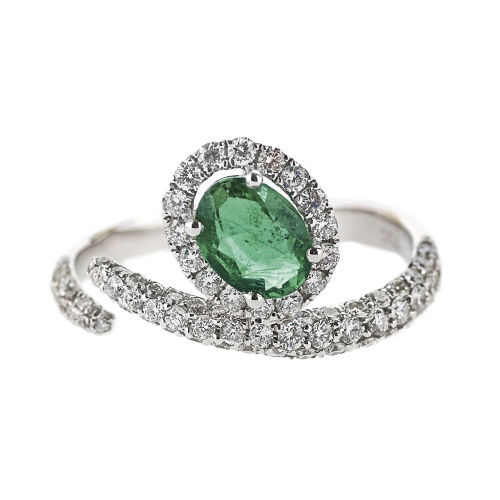 SMARAGD-BRILLANT-RING : (DOBIASCHOFSKY AUKTIONEN AG)