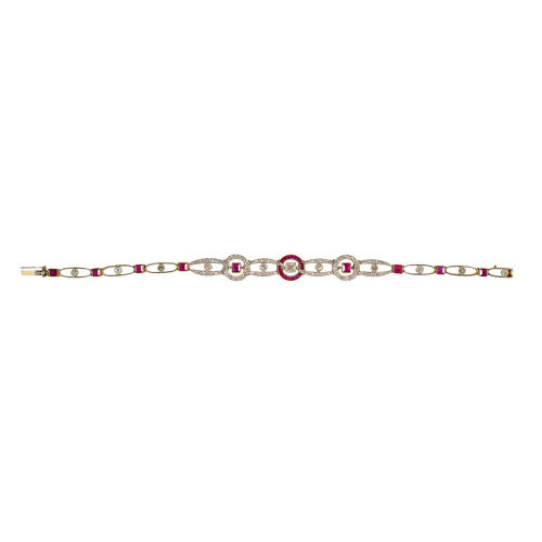 RUBIN-DIAMANT-BRACELET : Art d�co (DOBIASCHOFSKY AUKTIONEN AG)