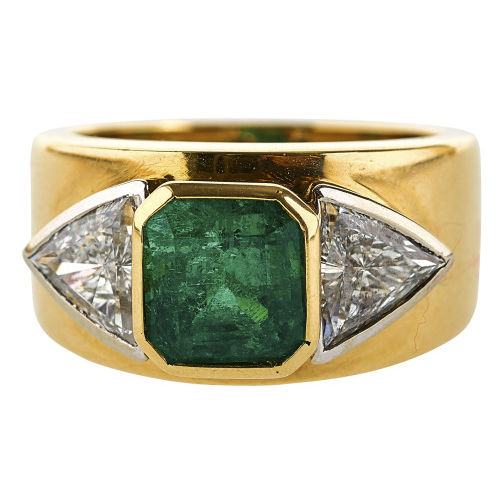 SMARAGD-DIAMANT-RING : (DOBIASCHOFSKY AUKTIONEN AG)