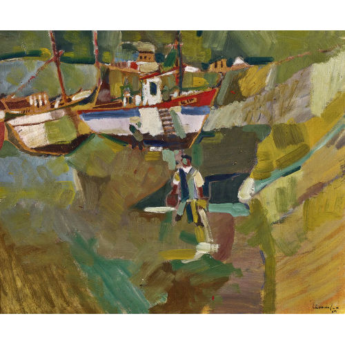 K�BI (JAKOB) L�MMLER : Boote im Hafen (DOBIASCHOFSKY AUKTIONEN AG)
