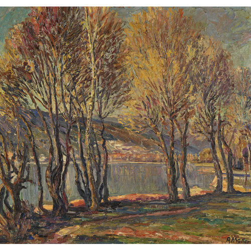 ALFONS M�LLER : Herbstliches Bielerseeufer (DOBIASCHOFSKY AUKTIONEN AG)