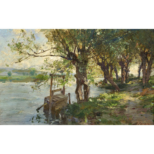 JACQUES MATTHIAS SCHENKER : 'Der Weg unter Weiden' (DOBIASCHOFSKY AUKTIONEN AG)