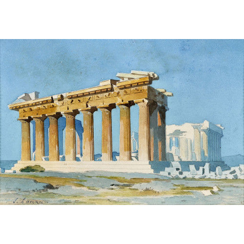 STEFANOS LANZA : Der Poseidontempel am griechischen Kap Sounion (DOBIASCHOFSKY AUKTIONEN AG)