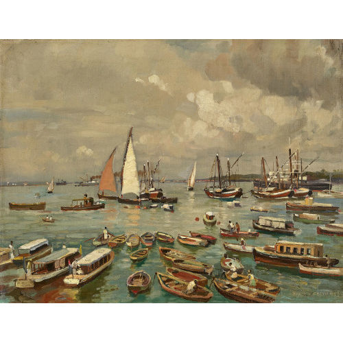 DONALD HENRY FLOYD : Boote im Hafen (DOBIASCHOFSKY AUKTIONEN AG)