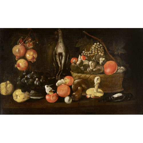 LUCA FORTE : Herbststillleben mit Pilzen, Fr�chten und erlegten V�geln (DOBIASCHOFSKY AUKTIONEN AG)