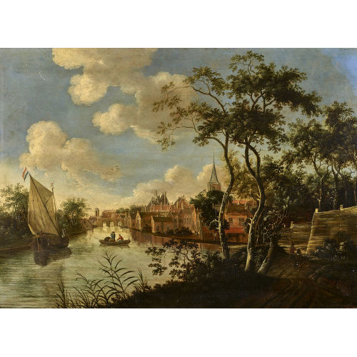2. H�LFTE 17. JH. N�RDLICHE NIEDERLANDE : Ansicht einer Stadt am Fluss (DOBIASCHOFSKY AUKTIONEN AG)