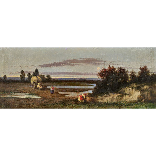 ALESSANDRO CASTELLI : R�mische Landschaft mit Ochsenfuhrwerk (DOBIASCHOFSKY AUKTIONEN AG)