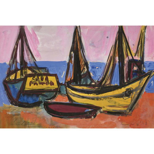 CARL WALTER LINER : Boote am Ufer (DOBIASCHOFSKY AUKTIONEN AG)
