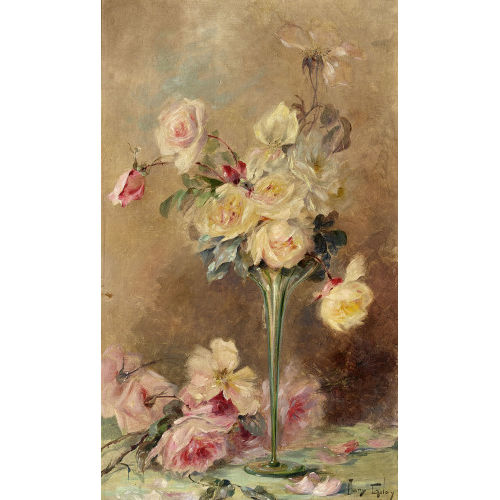 MARY GOLAY : Stillleben mit Rosen in Glasvase (DOBIASCHOFSKY AUKTIONEN AG)