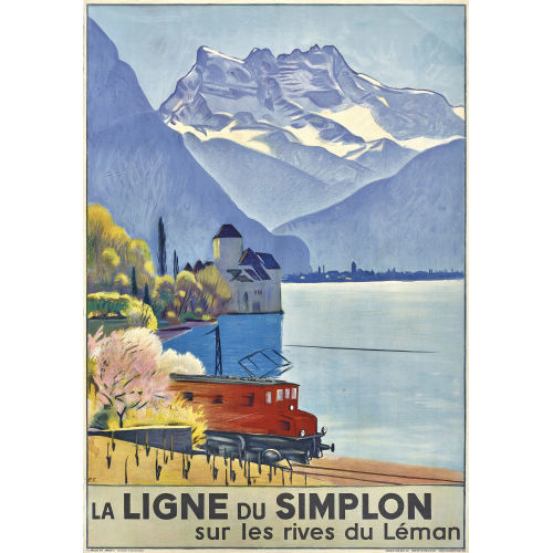EMIL CARDINAUX : 'La Ligne du Simplon sur les rives du L�man' (DOBIASCHOFSKY AUKTIONEN AG)