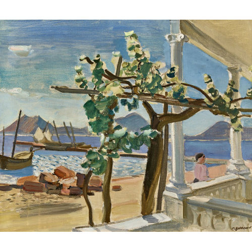 MAURICE BARRAUD : 'Le port de Pollena  Majorque' (DOBIASCHOFSKY AUKTIONEN AG)