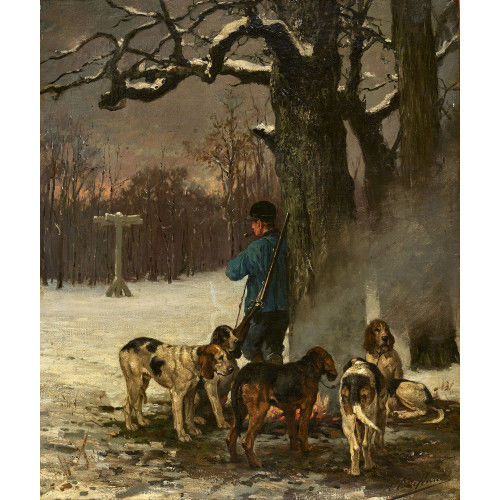 CHARLES OLIVIER DE PENNE : Rastender J�ger mit Hunden (DOBIASCHOFSKY AUKTIONEN AG)