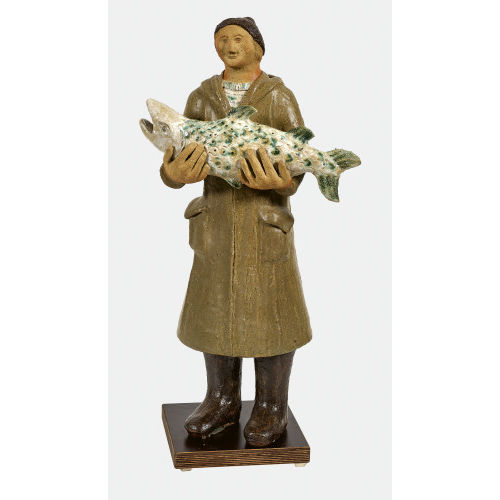 20. JH. SCHWEIZ : Angler mit Fisch (DOBIASCHOFSKY AUKTIONEN AG)