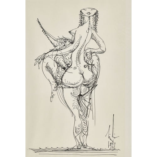 ALBERT) LINDI (EIGTL. LINDEGGER : Das Untier und die Nixe (DOBIASCHOFSKY AUKTIONEN AG)