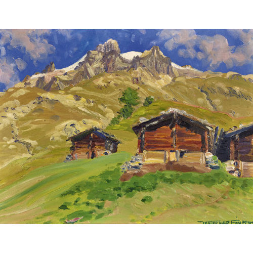 WALDEMAR THEOPHIL FINK : 'H�tten bei Hockenalp, L�tschental' (DOBIASCHOFSKY AUKTIONEN AG)
