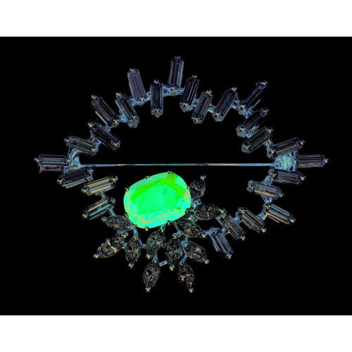 RUBIN-DIAMANT-BROSCHE : (DOBIASCHOFSKY AUKTIONEN AG)