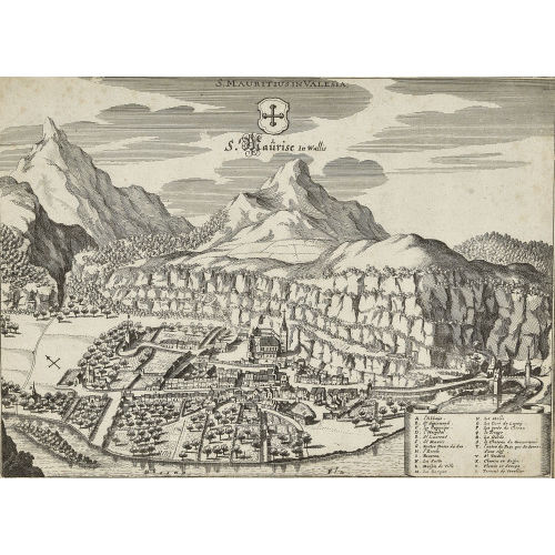 MATTH�US I MERIAN : 'S. Mauritius in Valesia. S. Maurise in Wallis' (DOBIASCHOFSKY AUKTIONEN AG)