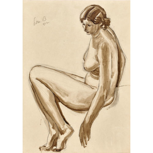 EDMOND BILLE : Sitzender weiblicher Akt (DOBIASCHOFSKY AUKTIONEN AG)