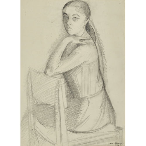 ALBERT CHAVAZ : Sitzende junge Frau (DOBIASCHOFSKY AUKTIONEN AG)