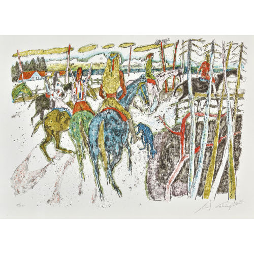 ALOIS CARIGIET : 'Reiter am Waldrand' (DOBIASCHOFSKY AUKTIONEN AG)